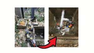 水中ポンプ架設前と架設後